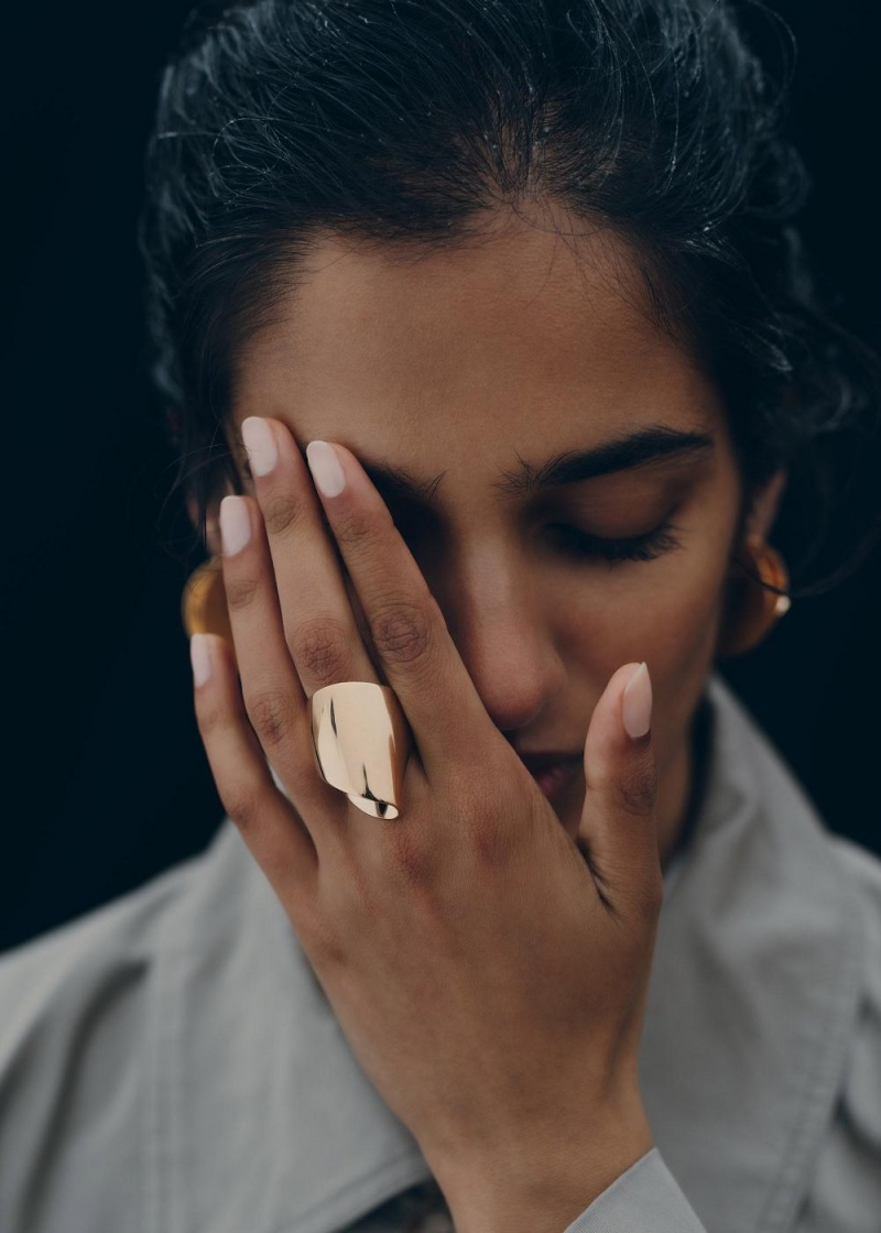 Polene Éole Draped Ring Gull | Norge_P25659