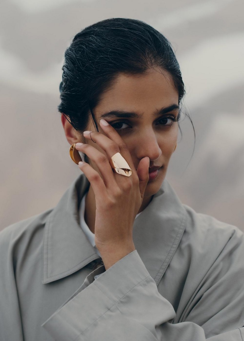 Polene Éole Draped Ring Gull | Norge_P25659